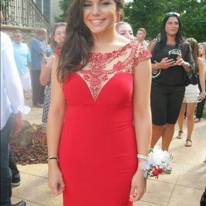 Size 4 Sherri Hill red prom dress